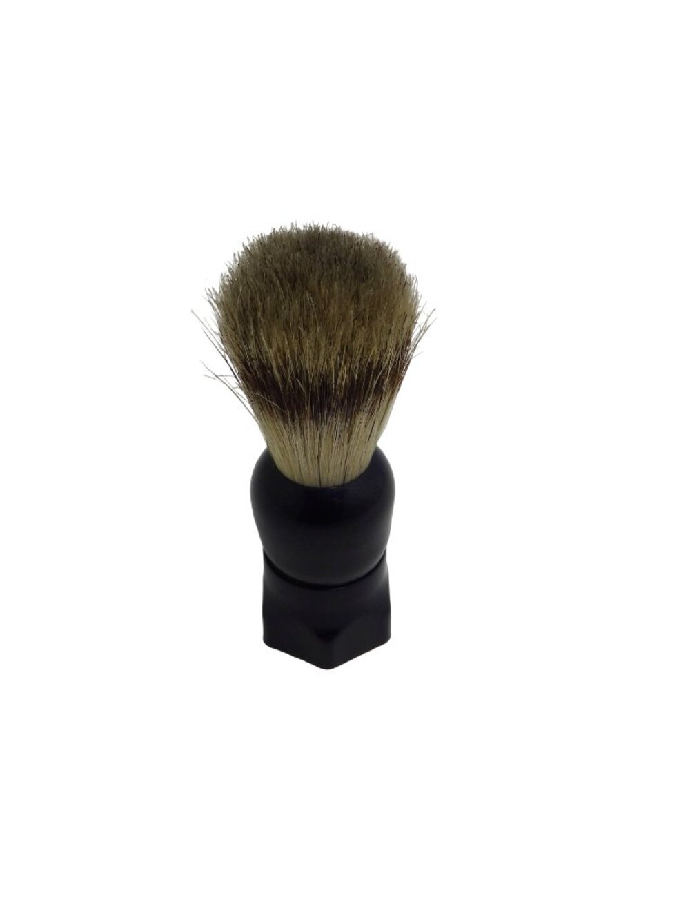 Opal Shaving Brush Black Set in Rubber Handle Original Vintage